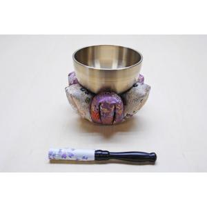 仏具 おりんセット 3点 2.3寸 花型 おりん 薄紫 仏具セット : 仏壇職人