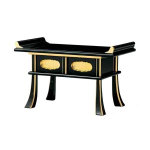 経机 仏壇用机 黒面金 塗り 18号 仏具 木製