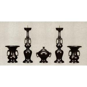 仏具 寺院用 タレカブラ 五具足 京色 10.0寸 仏具セット