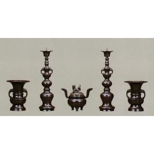 仏具 寺院用 象掛五具足 京色 10.0寸 仏具セットの商品画像