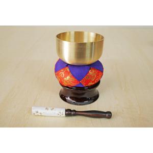 仏具 おりんセット おりん 仏具セット リン りん台セット 鈴 2.3寸 紫