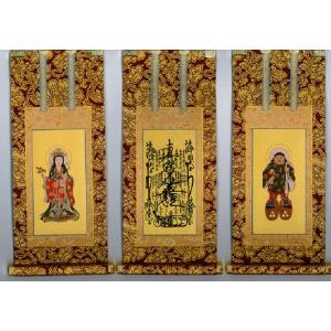 仏具 茶表装掛け軸 掛軸 日蓮宗 ３０代 ３幅セット 17 Es 15 30 仏壇職人 関工作所 通販 Yahoo ショッピング