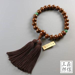 数珠 天然石 素引黒檀 虎眼石 男性用 本絹房 艶無し A28-2 数珠 天然石 素引黒檀 虎眼石 男性用 本絹房 艶無し A28-