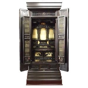 仏壇 伝統型台付仏壇 和風仏壇 国産最高級 京型桂 本黒檀22巾57号