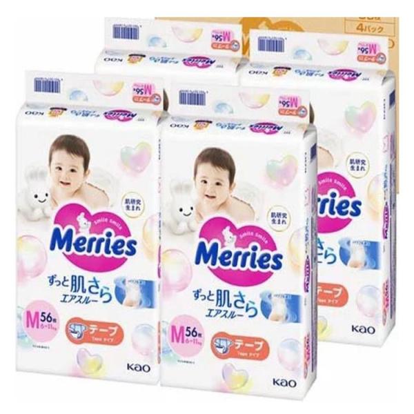Merries メリーズ エアスルー 56枚×4 224枚 テープ M