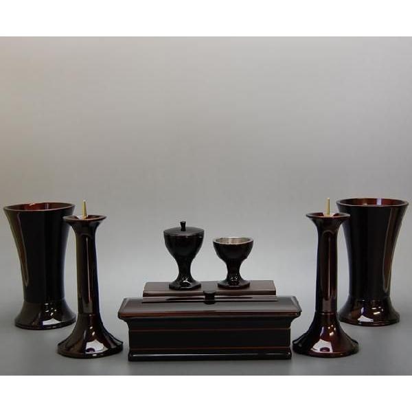 創価学会 風雅 7点 仏具セット ワイン色