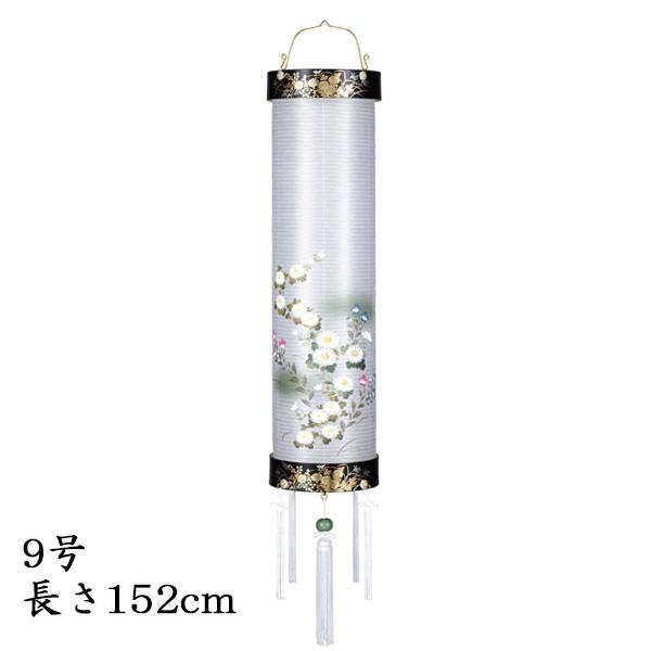 お盆提灯・蒔絵９号・和紙張り・風鎮付