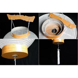 新盆・初盆用白提灯【中尺柾紋天】高輝度LED電...の詳細画像2