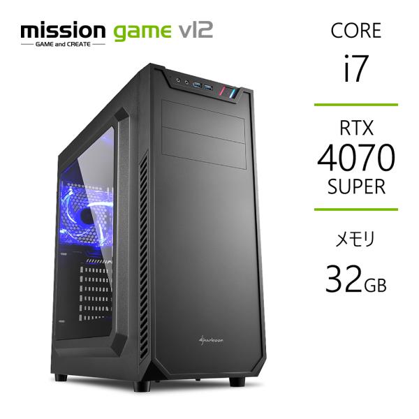 ゲーミングPC RTX4070SUPER Core i7-12700F メモリ32GB SSD1TB...