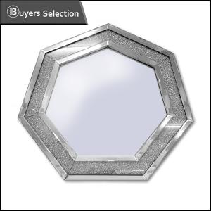 ウォールミラー ダイヤモンドダストミラー 鏡 幅92cm 高さ80cm 奥行き4cm 壁掛け鏡 Buyers Selection YCHL20216｜buyers-selection