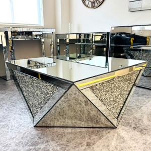 ミラー家具 リビングテーブル ローテーブル 110cm 長方形 ガラス