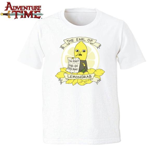 LINE登録で300円クーポン メンズ Tシャツ(L) 悪戯されたレモングラブ ホワイト アドベンチ...