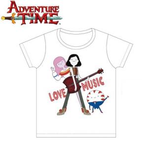 アドベンチャータイム Tシャツ レディース(M) （LOVE MUSIC ホワイト）マーセリン・バブルガムプリンセス・ペパーミント Adventure Time｜buyersnetclub