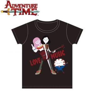 LINE登録で300円クーポン アドベンチャータイム Tシャツ メンズ(XL) （LOVE MUSIC ブラック）マーセリン・バブルガムプリンセス・ペパーミント Adventure Time｜buyersnetclub