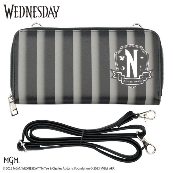 ウェンズデー グッズ ショルダーベルト付き長財布（グレー） おしゃれ 女の子用 男の子用 WEDNE...