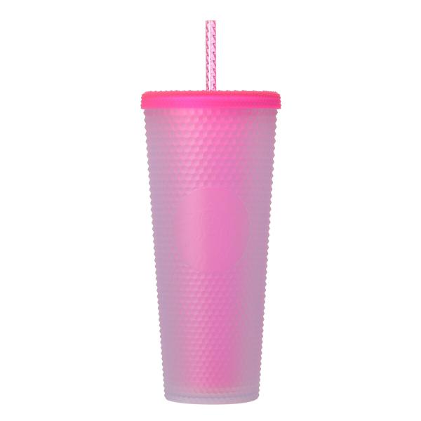 STARBUCKS SPRING2025 ロゴコールドカップタンブラーネオンピンク710ml 【箱な...