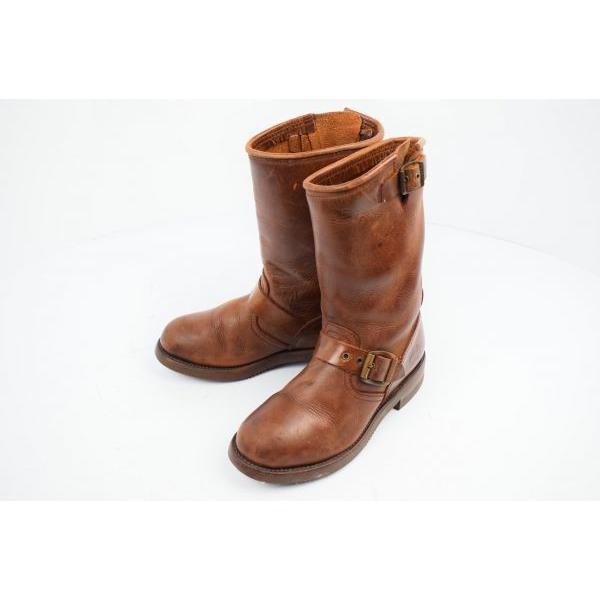 スペイン製★センドラブーツ★重厚本革エンジニアブーツ【22.5/茶】グッドイヤー製法/オイル耐性◆-...