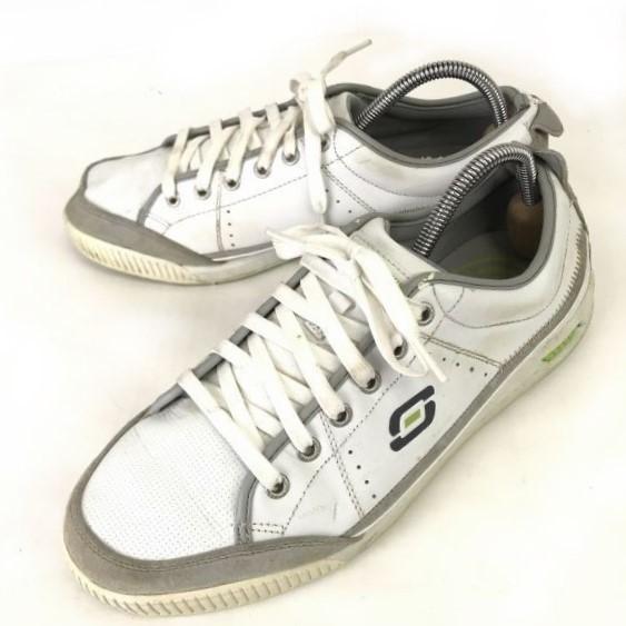 SKECHERS/スケッチャーズ★本革/レザーゴルフシューズ【27.5/白×グレー系】ソフトスパイク...