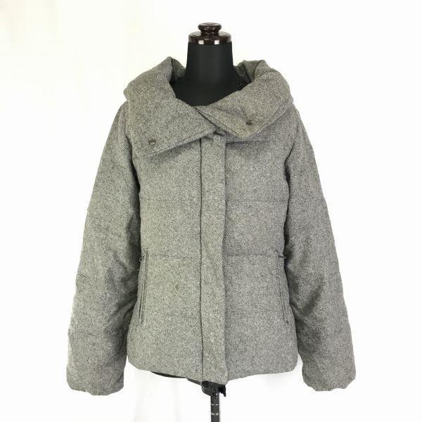 訳有特価★GAP★高比率90％/ダウンジャケット/ボリューム襟【レディースXS/グレー】フルダブルジ...