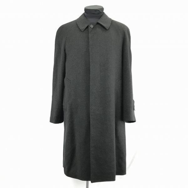 ハイ クオリティ プロダクト★カシミヤ100％/ステンカラーコート/アウター【A4/M/黒】比翼仕立...