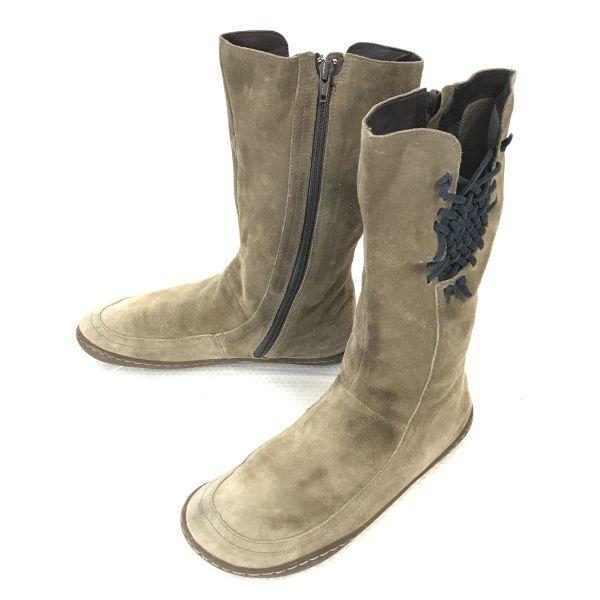 CAMPER/カンペール★本革/スエード/サイドジップ/ミドルブーツ【38/23.5-24.0/be...