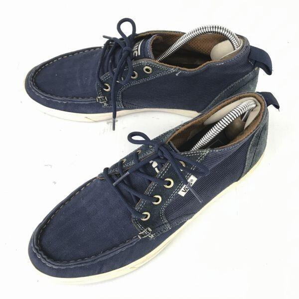 VANS/バンズ★ヘリンボーン/TWITCH JERK MID/ローカットスニーカー【26.0/紺】...