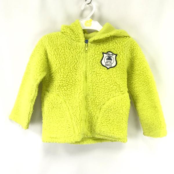 美品/未使用?★プラレール 公式/電車★フリースパーカー【キッズ100/黄/yellow】ネオンカラ...