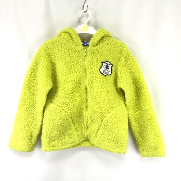 美品/未使用?★プラレール 公式/電車★フリースパーカー【キッズ130/黄/yellow】ネオンカラ...