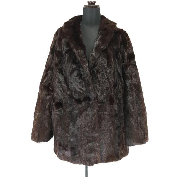 サガミンク/SAGAMINK/毛皮/ファーコート/アウター【15号/レディースXL/濃茶/dark ...