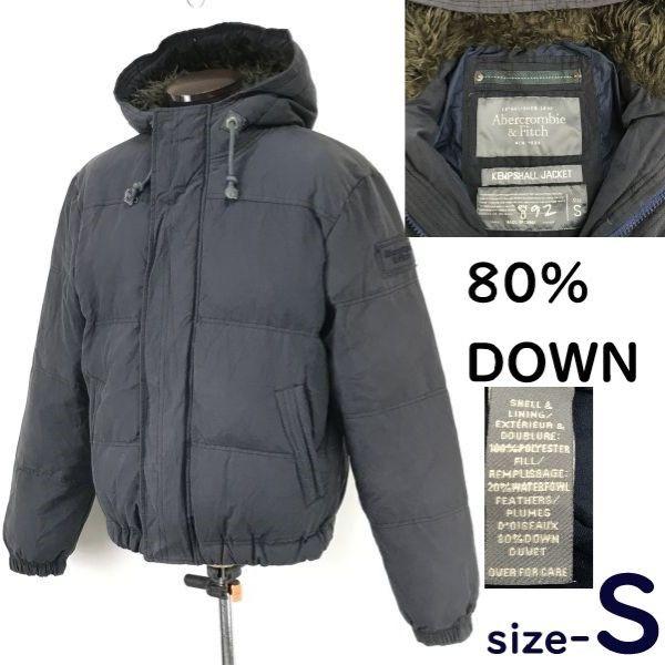 アバクロ/Abercrombie&amp;Fitch★80%/肉厚ダウンジャケット【メンズS/チャコールグレ...