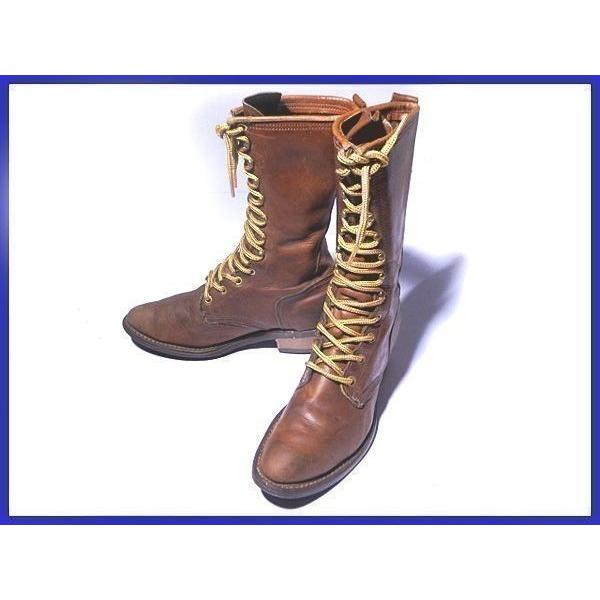 80s以前?希少ビンテージ品★オールレザー/グッドイヤー製法/ロガーブーツ【5/22.0/茶】ネオプ...