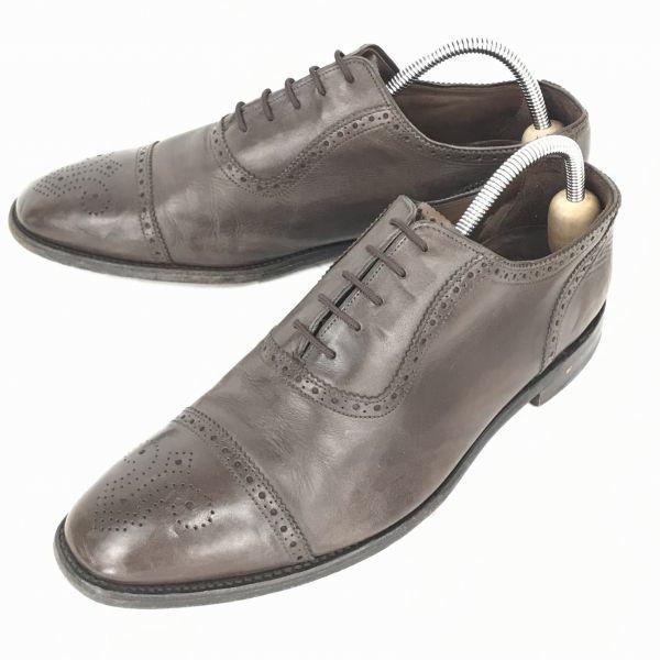イングランド製★ローク/LOAKE★グッドイヤー製法/本革/セミブローグ/パンチドキャップトウ【28...