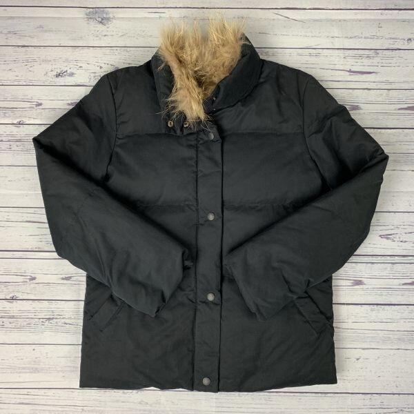 無印良品★高比率70%ダウンジャケット【レディースS/黒】/スナップボタン/良品計画/着脱可ファー◆...
