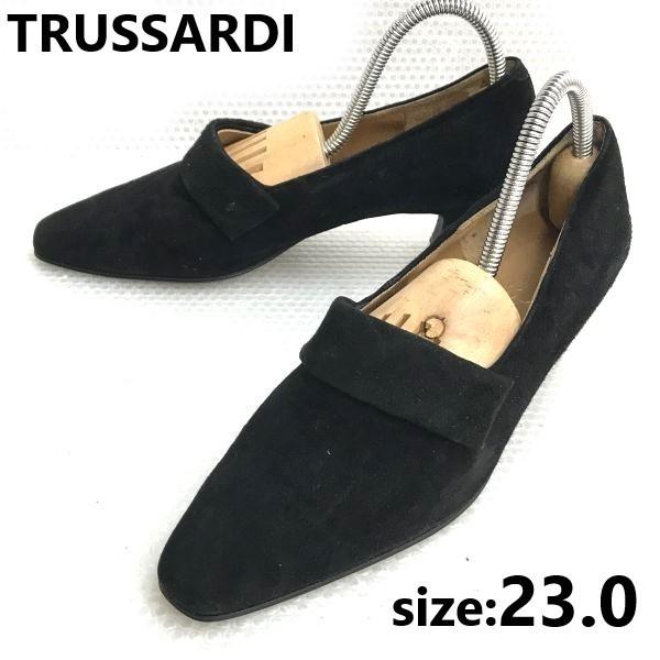 日本製★トラサルディ/TRUSSARDI★スエード/本革/レザーパンプス【size:23.0/黒/b...
