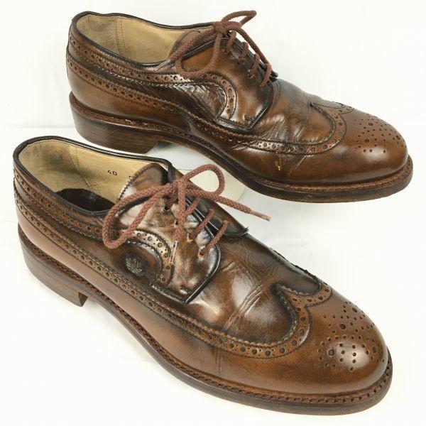 試着交換OK！adidas/アディダス★希少Vintage/鉄/スチールスパイク　ゴルフシューズ〈茶...