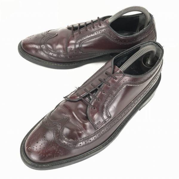 80s以前USA製ビンテージ★オークウッズ/OAKWOODS★本革/ロングウイングチップ【26.5程...