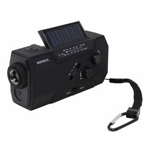 WINTECH 防滴手回し充電ラジオライト ブラック KDR-201CWP-BK｜buzzfurniture