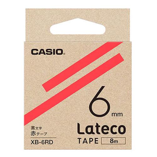 カシオ計算機 Lateco 詰め替え用テープ 6mm 赤テープ 黒文字 XB-6RD