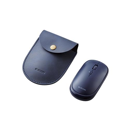 エレコム BlueLEDマウス/薄型/Bluetooth対応/4ボタン/ポーチ付/ブルー M-TM1...