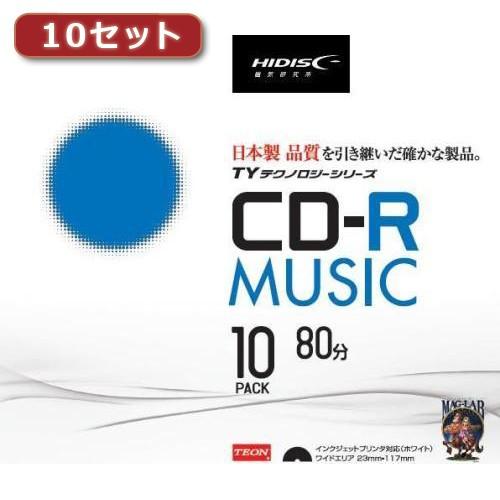 100枚セット(10枚X10個) HI DISC CD-R(音楽用)高品質 TYCR80YMP10S...