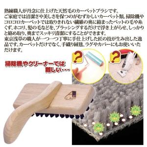 カーペットブラシ/掃除用品 〔猪毛〕 全長14...の詳細画像2
