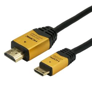HORIC HDMI MINIケーブル 1m ゴールド HDM10-020MNG｜buzzhobby2