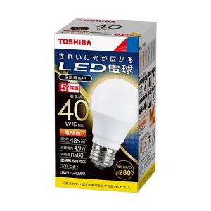 （まとめ）東芝ライテック LED電球 一般電球形 E26口金 4.9W 電球色 LDA5L-G/40W/2 1個 〔×5セット〕｜buzzhobby2
