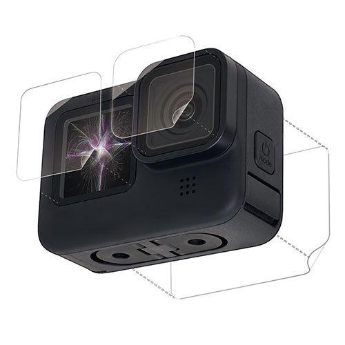 エレコム GoPro HERO9 Black用 保護フィルム ガラスフィルム 親水性 耐衝撃 指紋防...