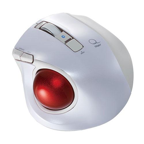 Digio デジオ 小型Bluetooth 静音5ボタントラックボール ホワイト MUS-TBLF1...