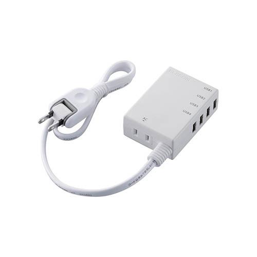 エレコム USBタップ/USBメス×4/AC×1/ケーブル60cm/3.1A/ホワイト MOT-U0...