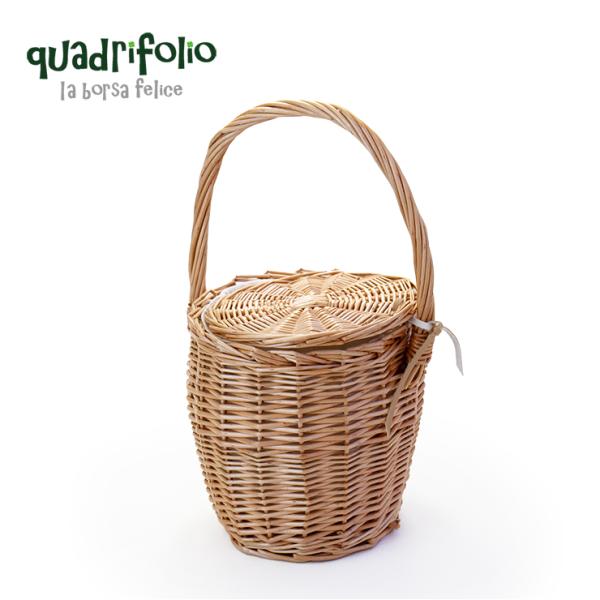 クアドリフォリオ かごバッグ カゴバッグ フタ付き かごバッグ ナチュラル トート ラタン かわいい...
