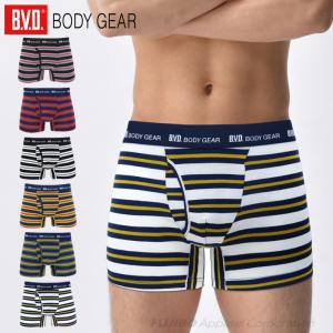 メール便送料無料 BVD BODYGEAR ボディギア ボクサーブリーフ WEB限定 綿混先染ボーダー MLLL インナー 下着 パンツ B.V.D. bvd｜bvd