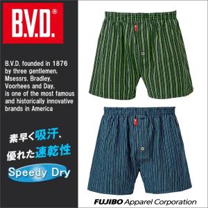 BVD ニットトランクス レジメストライプ柄 吸水速乾 M・L・LLサイズ 綿混 メンズ 下着 男性