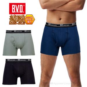 B.V.D. 綿100％ 綿暖 裏起毛 ボクサーパンツ 前あき ふんわり厚地 スムース編み 防寒 あったか スパッツ メンズ 男性下着 インナー